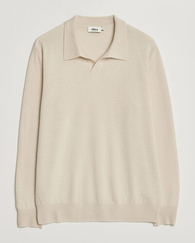 Altea Long Sleeve Knitted Polo Beige