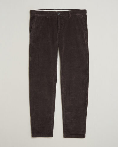 KnowledgeCotton Apparel Chuck Regular Cord Trousers Chocolate