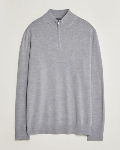 Charles Tyrwhitt Pure Merino Zip Neck Jumper Light Grey