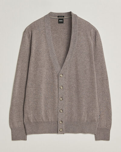 BOSS BLACK Mardon Wool Cardigan Open Brown