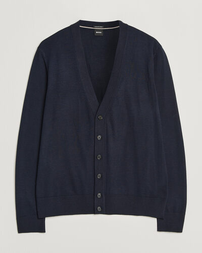 BOSS BLACK Mardon Wool Cardigan Dark Blue