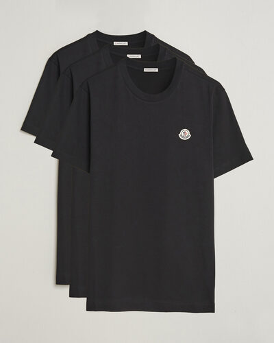 Moncler 3-Pack Logo T-Shirts Black