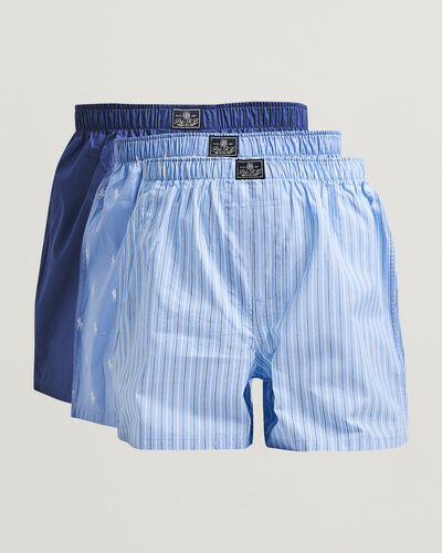 Polo Ralph Lauren 3-Pack Woven Boxer Blue/White