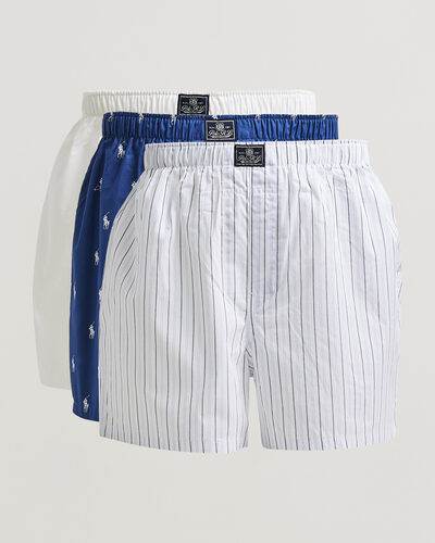 Polo Ralph Lauren 3-Pack Woven Boxer Blue/White