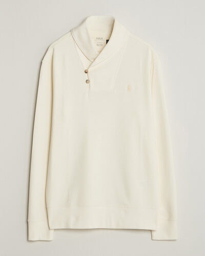 Polo Ralph Lauren Double Knitted Shawl Collar Sweater Pale Cream
