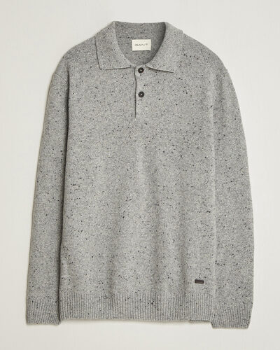 Gant Neps Wool Polo Grey Melange