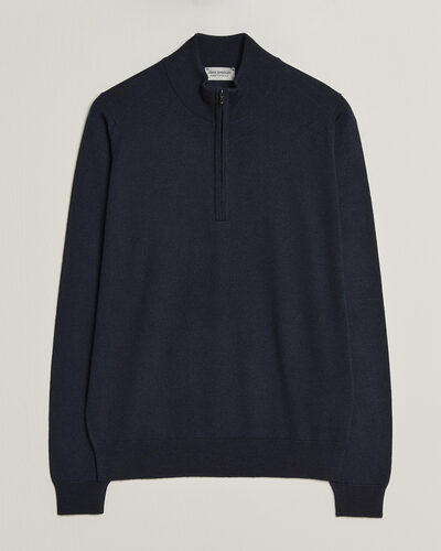 John Smedley Tapton Extra Fine Merino Half Zip Midnight