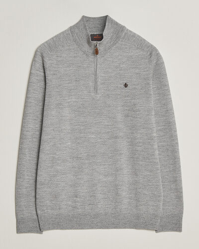 Morris John Merino Half Zip Mid Grey