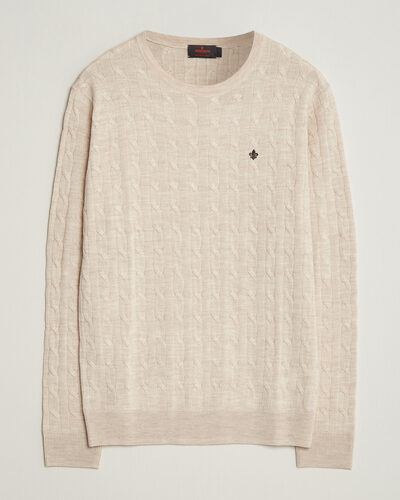 Morris Merino Cable O-Neck Off White
