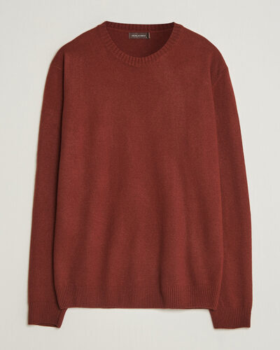 Oscar Jacobson Valter Wool/Cashmere Round Neck Orange Rust