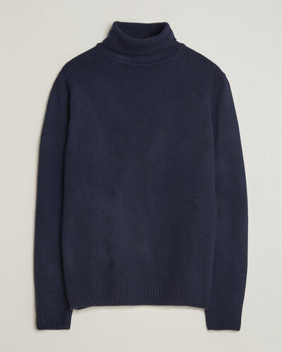 Stenströms Brushed Merino Rollneck Navy
