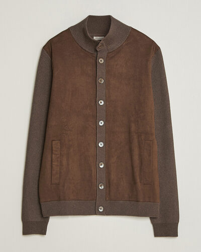 Stenströms Knitted Hybrid Alcantara Jacket Brown