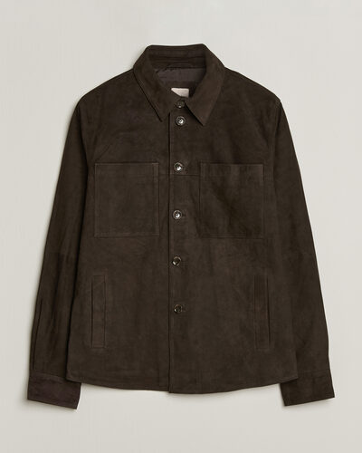 Stenströms Goat Suede Overshirt Dark Brown