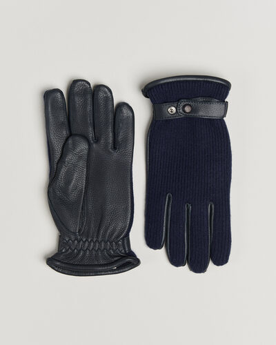 Hestra Christopher Cashmere/Elkskin Glove  Navy