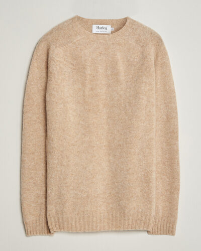 Harley Of Scotland Brushed Supersoft Lambswool Crewneck Calico