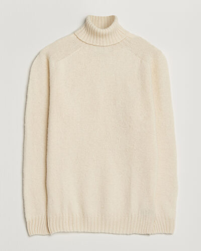 Harley Of Scotland Brushed Supersoft Lambswool Rollneck Vanilla