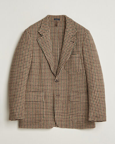 Drake's MKVII Tweed Houndcheck Games Blazer Brown