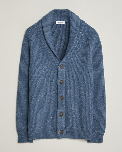 Gran Sasso Wool/Cashmere Donegal Cardigan Blue