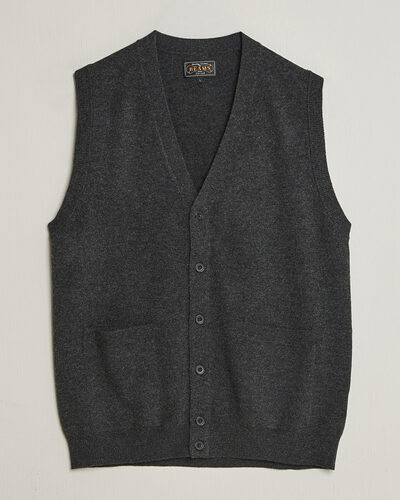 BEAMS PLUS Button Knit Vest Charcoal