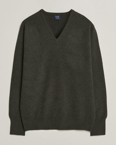 William Lockie Rob Lambswool V-Neck Seaweed