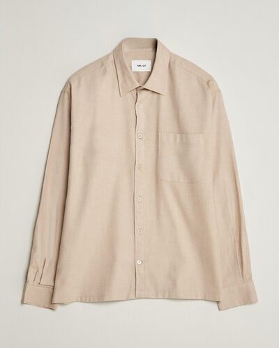 NN07 Deon Brushed Light Flannel Shirt Desert Khaki