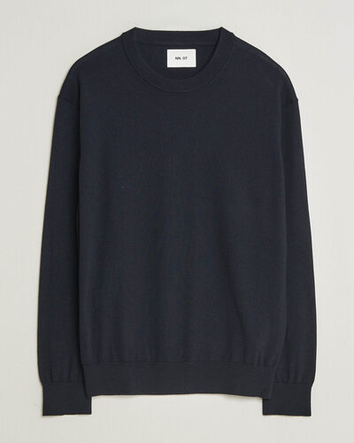 NN07 Nate Wool Knitted Crew Neck Deep Navy