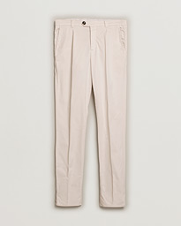 Brunello Cucinelli Slim Fit Pleated Trousers Off White