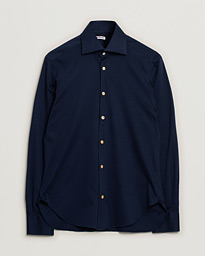 Kiton Cotton Jersey Shirt Navy