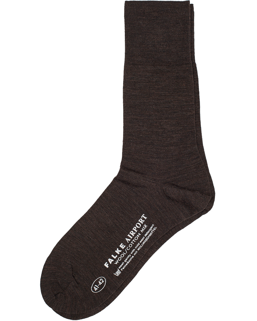 Herren | Unterwäsche | Falke | Airport Socks Dark Brown Melange