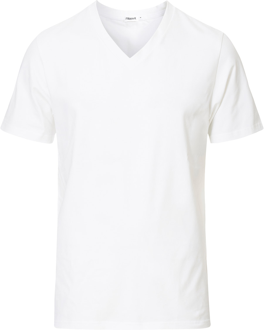 Herren | T-Shirts | Filippa K | Soft Lycra V-Neck Tee White