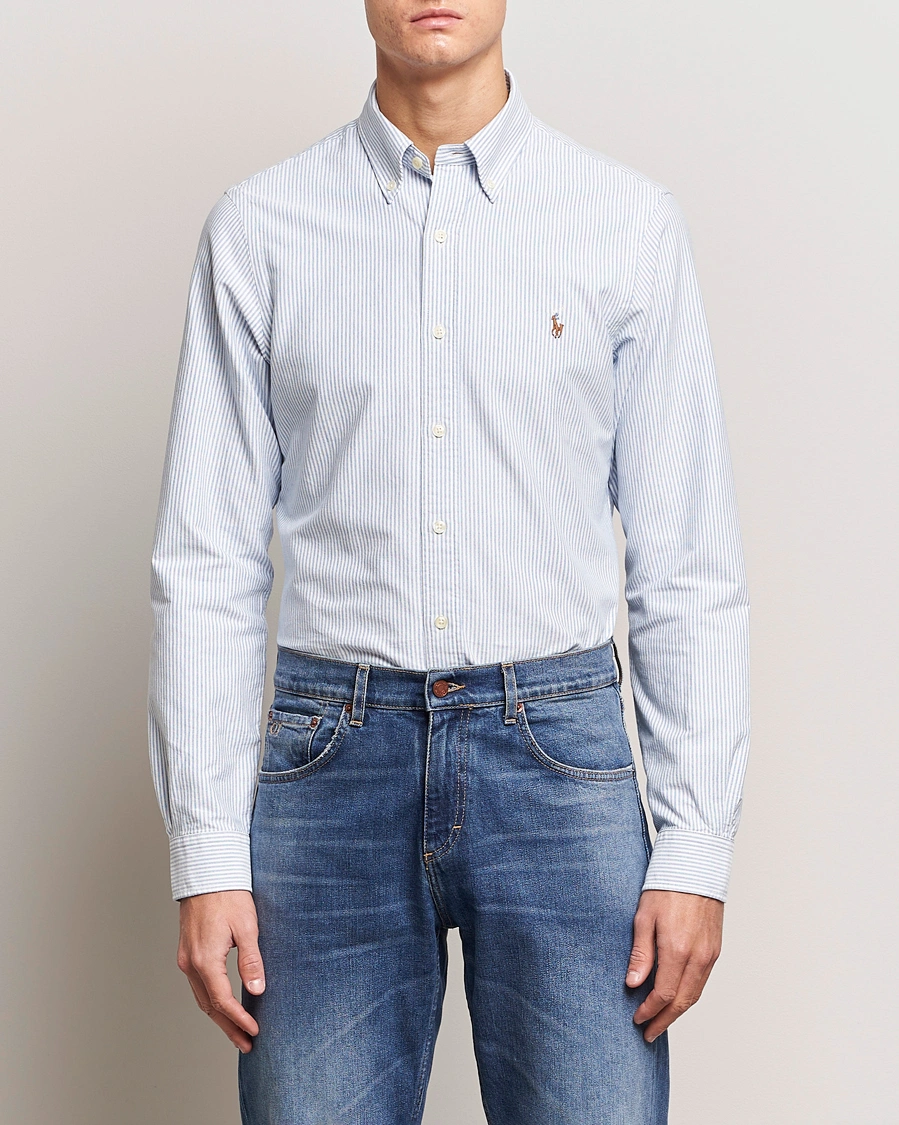 Herren | Freizeithemden | Polo Ralph Lauren | Slim Fit Shirt Oxford Stripes Blue