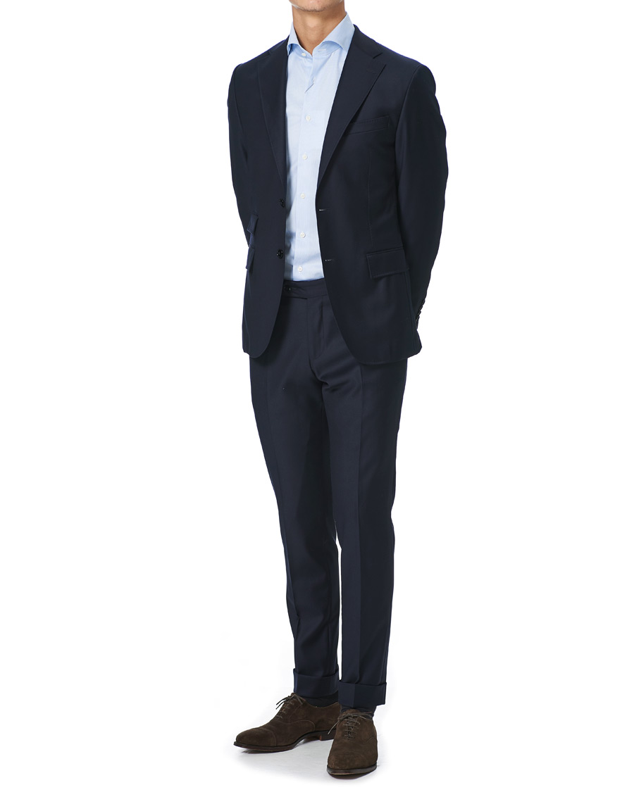 Herren | Hemden | Stenströms | Slimline Shirt Thin Stripe Blue