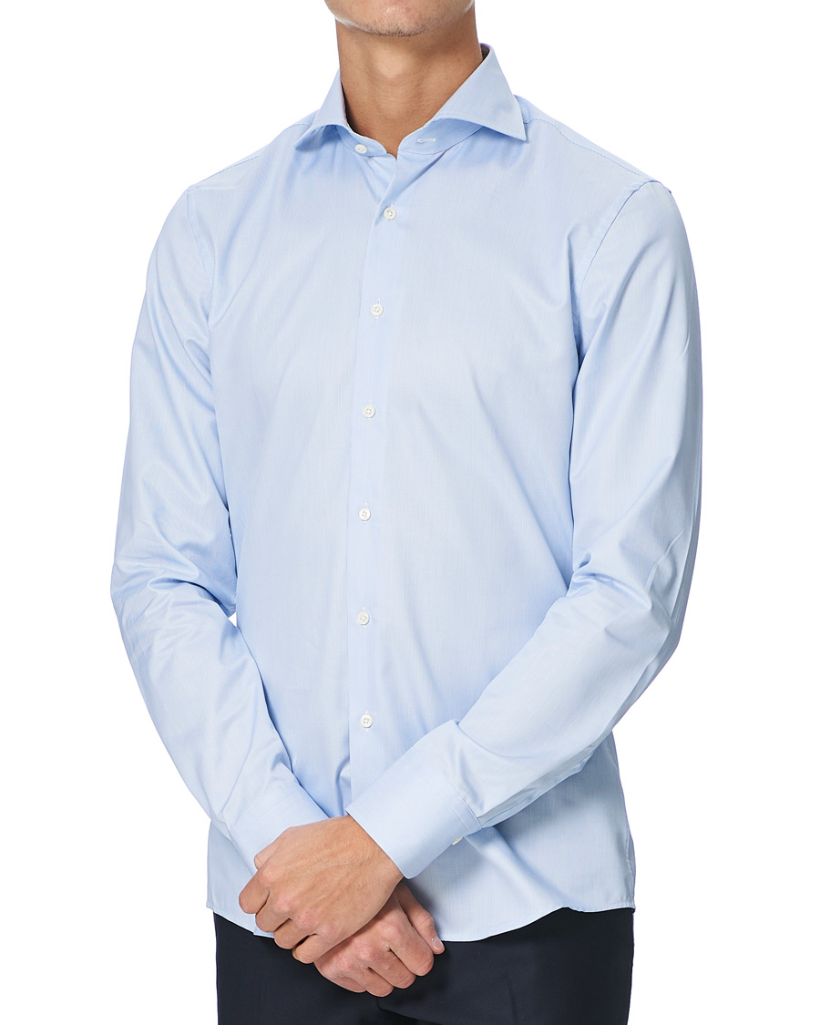 Herren | Hemden | Stenströms | Slimline Shirt Thin Stripe Blue