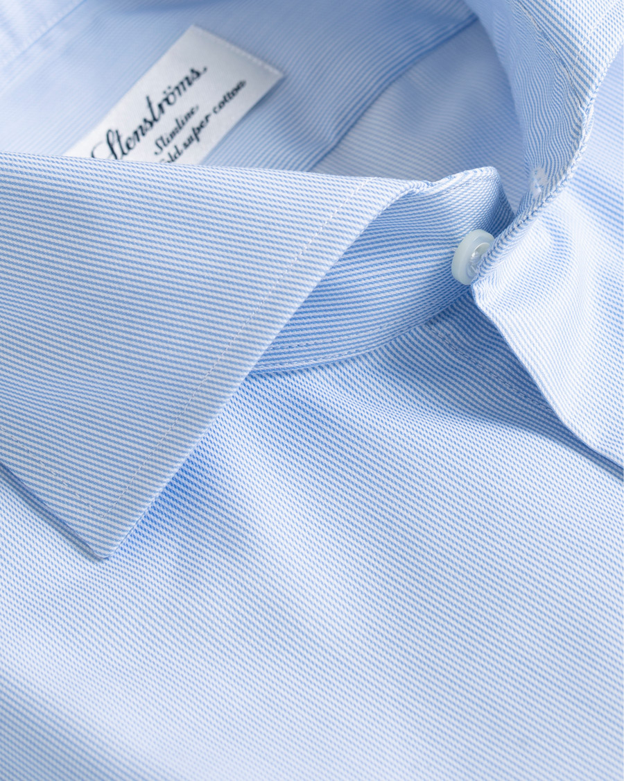 Herren | Hemden | Stenströms | Slimline Shirt Thin Stripe Blue