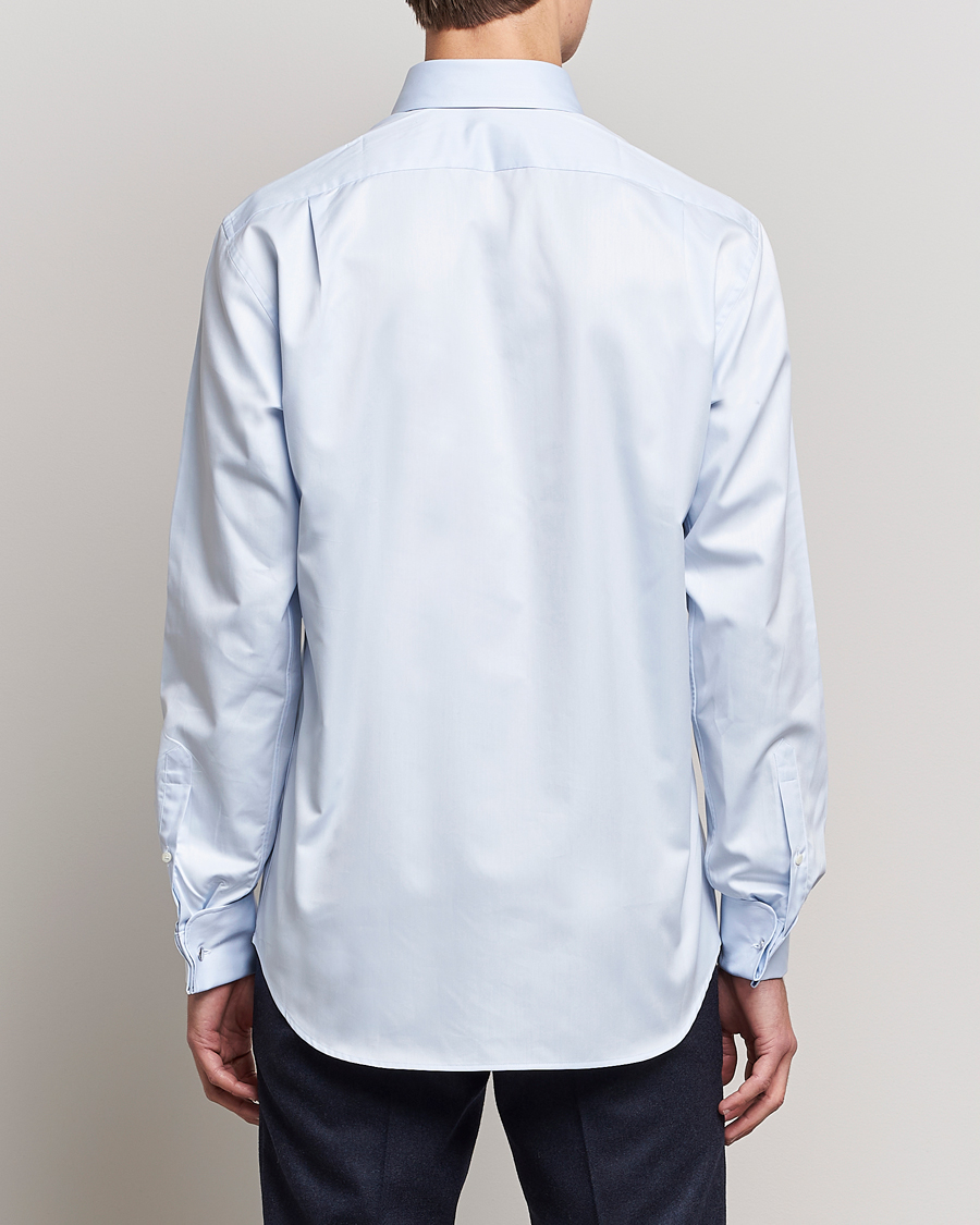 Herren | Hemden | Stenströms | Fitted Body Shirt Double Cuff Blue
