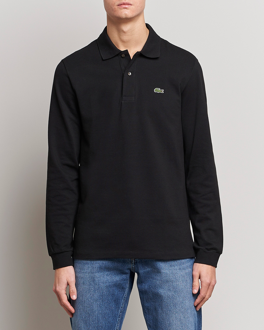 Men | Long Sleeve Polo Shirts | Lacoste | Long Sleeve Piké Black