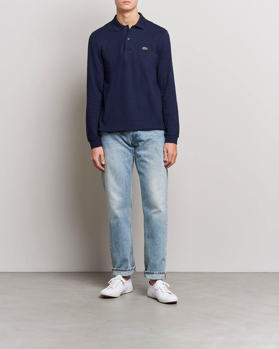 Herren | Poloshirts | Lacoste | Original Long Sleeve Polo Piké Navy Blue