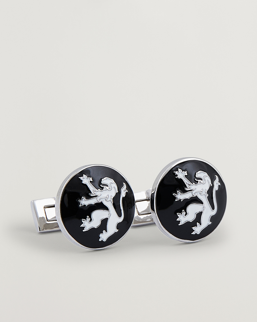 Herren | Skultuna Cuff Links The Lion Silver/Black/White | Skultuna | Cuff Links The Lion Silver/Black/White