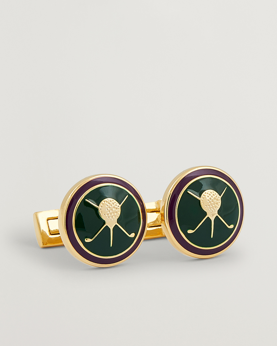 Herren | Manschettenknöpfe | Skultuna | Cuff Links Golf Gold/Green