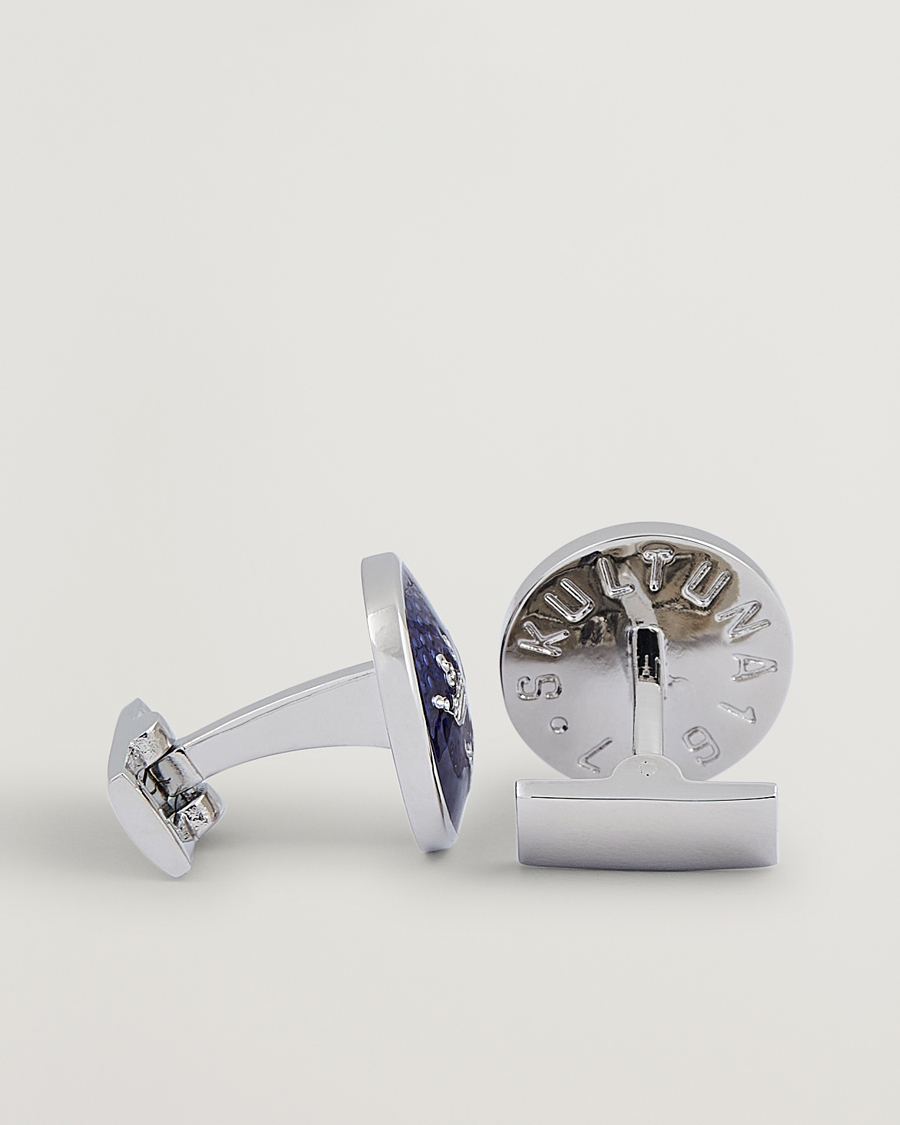 Herr |  | Skultuna | Cuff Links Tre Kronor Silver/Royal Blue