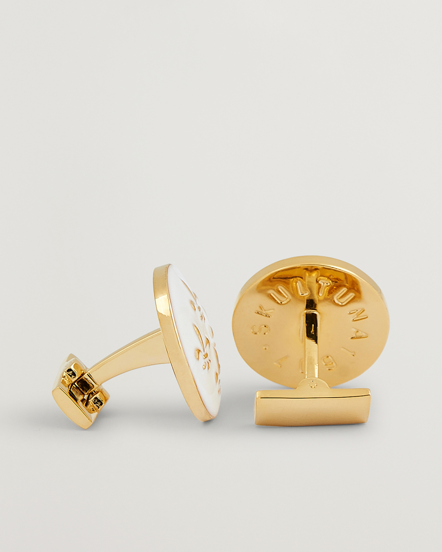 Herren |  | Skultuna | Cuff Links Fleur de Lys Gold/Ivory White