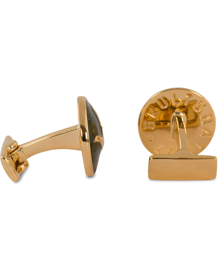 Herren | Skultuna Cuff Links Hunter Flying Duck Gold/Green | Skultuna | Cuff Links Hunter Flying Duck Gold/Green