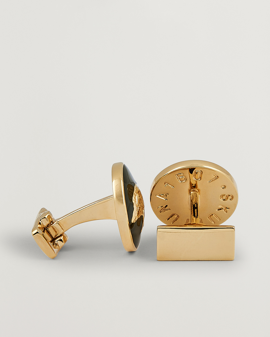 Herren | Skultuna Cuff Links Hunter Wild Boar Gold/Green | Skultuna | Cuff Links Hunter Wild Boar Gold/Green