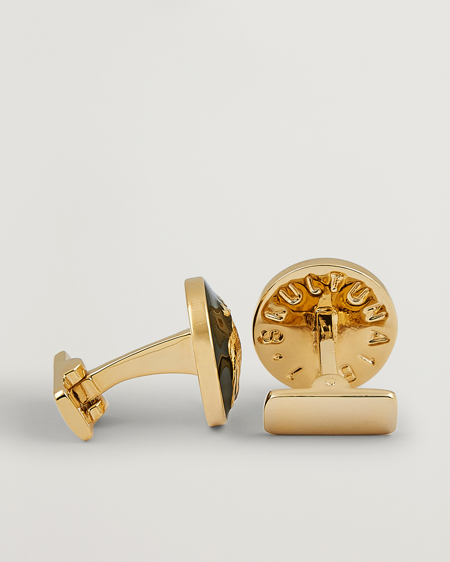 Herren | Skultuna Cuff Links Hunter The Moose Gold/Green | Skultuna | Cuff Links Hunter The Moose Gold/Green