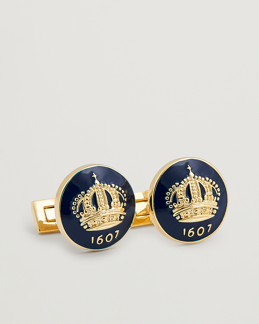 Herren | Manschettenknöpfe | Skultuna | Cuff Links The Crown Gold/Royal Blue