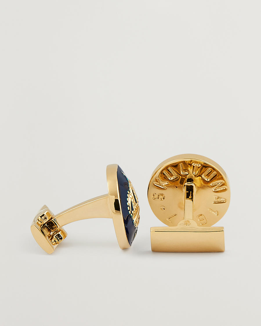 Herren | Manschettenknöpfe | Skultuna | Cuff Links The Crown Gold/Royal Blue