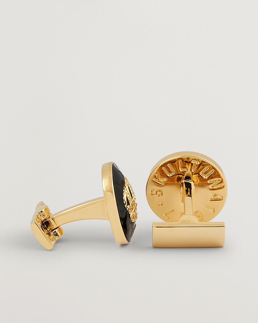 Herren | Black Tie | Skultuna | Cuff Links The Crown Gold/Baroque Black