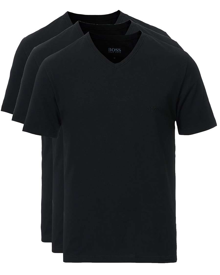 Herren | T-Shirts | BOSS BLACK | BOSS 3-Pack V-Neck T-Shirt Black