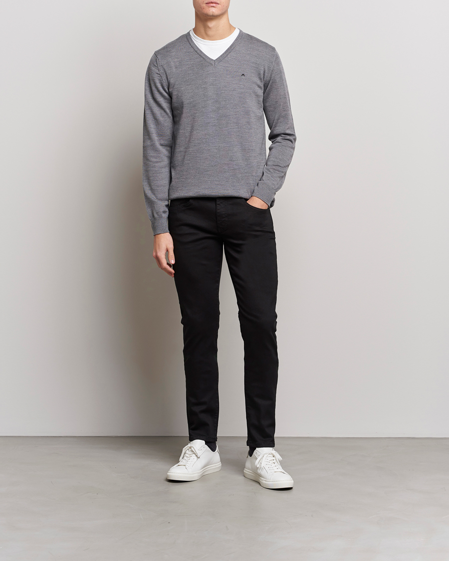 Herren | Pullover | J.Lindeberg | Lymann True Merino V-Neck Pullover Grey