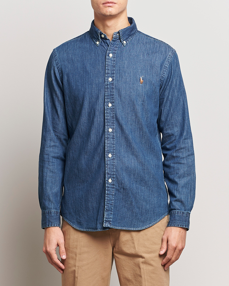 Herren | Hemden | Polo Ralph Lauren | Custom Fit Shirt Denim Dark Wash